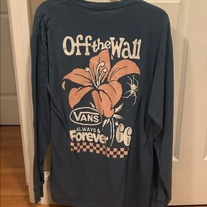 Vans Blue Long Sleeve with Peach Floral Design